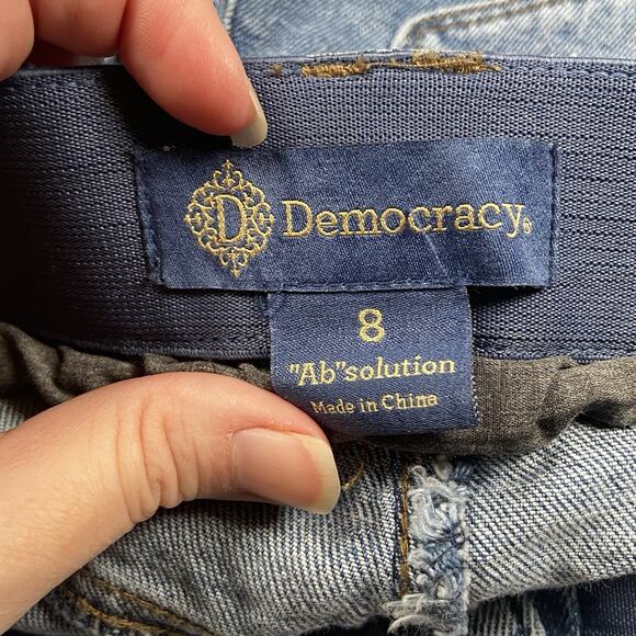 Democracy Jeans Womens 8 29x30 Ab Technology Wide Leg Baggy Blue Mid Rise - Picture 4 of 6